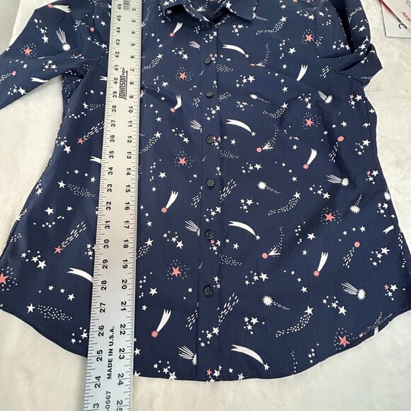 Boden Womens Classic Shirt Size 8P Shooting Star Button-Down Long Sleeve Navy - Picture 6 of 8